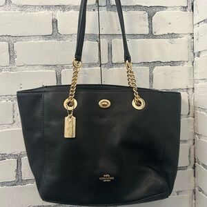 Black coach shoulder purse